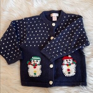 Jillians closet snowman cardigan EUC​​​​​​​​​​​​